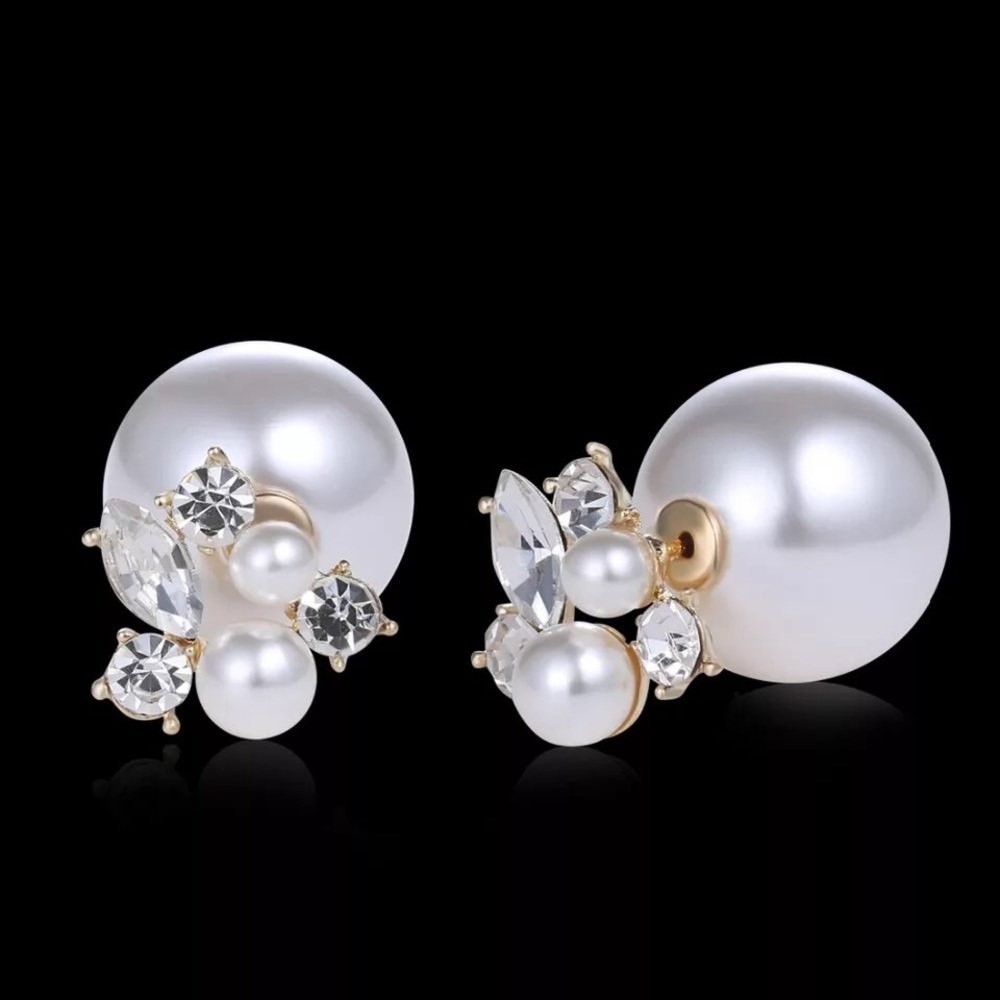 Double Sides Pearl Earrings - Picture 2 of 5